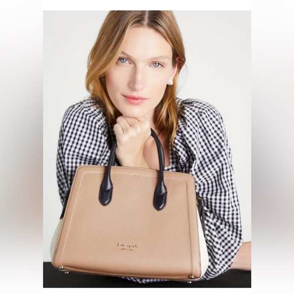 New Kate Spade Knott Colorblock Pebble Leather Medium Satchel Leather Multi - Picture 2 of 7